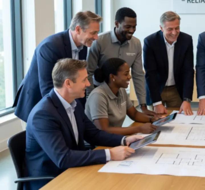 FORD & CO BUILDING team discussing a domestic building project