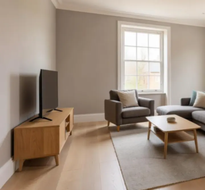 Finished domestic living room after extension and renovation