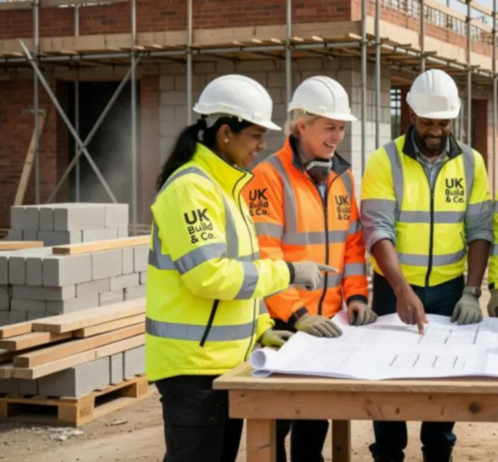 FORD & CO BUILDING team discussing a domestic construction project on site